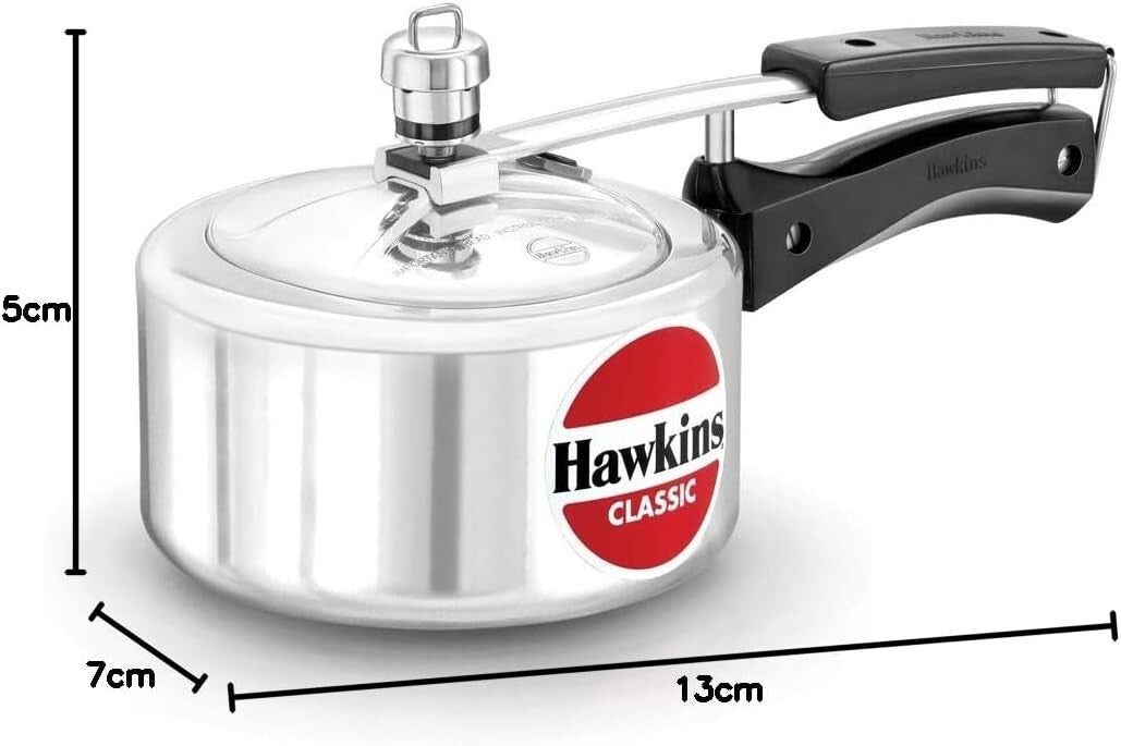 Hawkins Classic Aluminum Pressure Cooker, 1.5 Litre, Silver